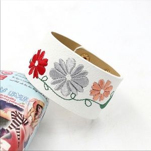 TODAY ONLY! Faux Leather Embroidered Bracelet Band